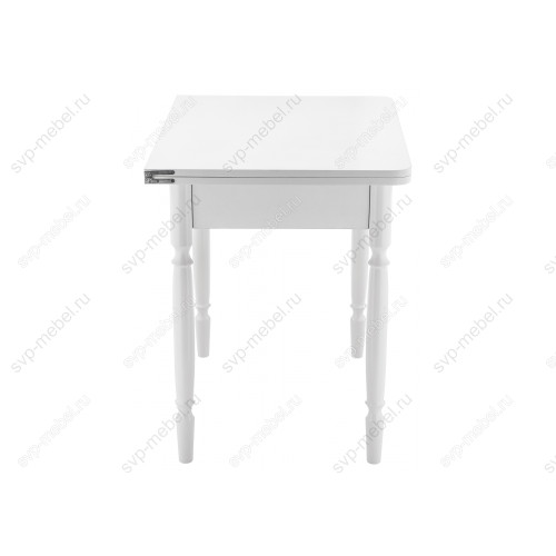 Стол деревянный Брентон с ящиком белый глянец
