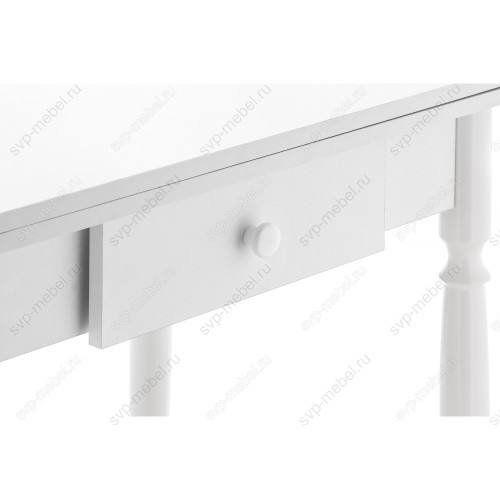 Стол деревянный Брентон с ящиком белый глянец