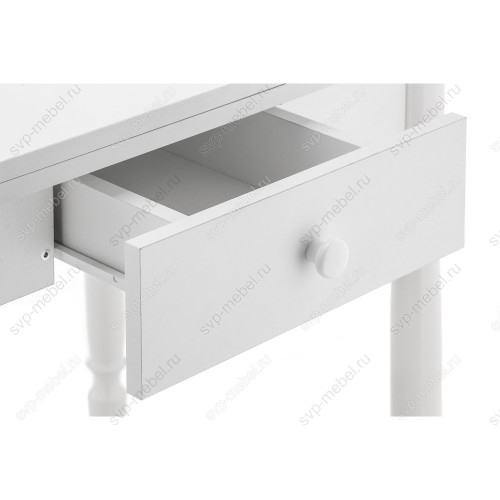 Стол деревянный Брентон с ящиком белый глянец