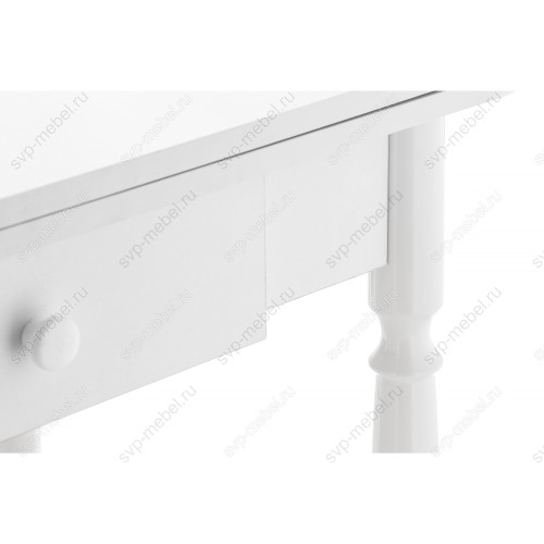 Стол деревянный Брентон с ящиком белый глянец