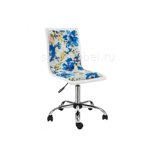 Компьютерное кресло Mis white / flowers fabric