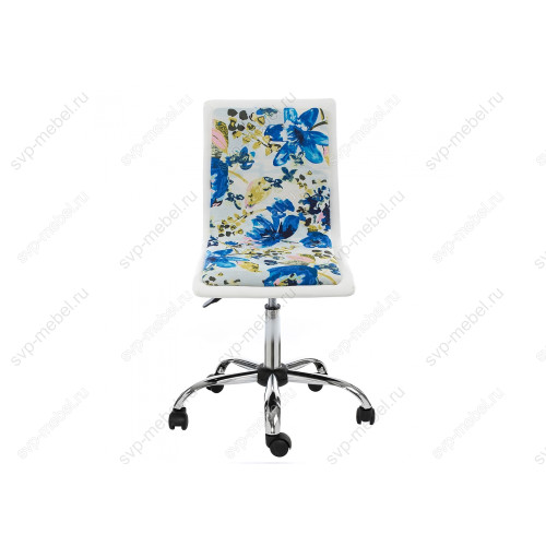 Компьютерное кресло Mis white / flowers fabric