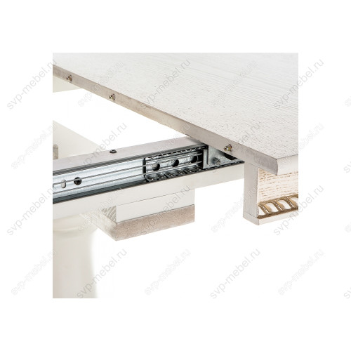 Стол деревянный Кантри 120 молочный с золотой патиной