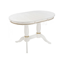 Стол деревянный Кантри 120 молочный с золотой патиной