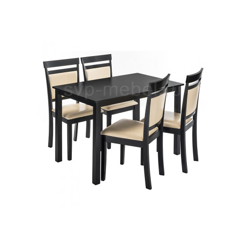 Обеденная группа Modis (стол и 4 стула) cappuccino / cream