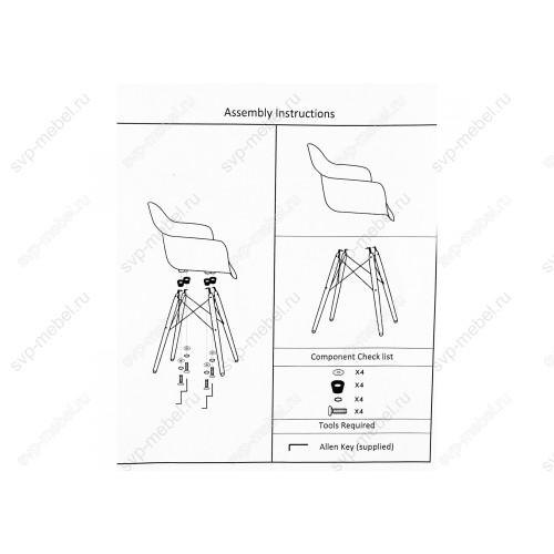 Стул деревянный Eames PC-019