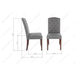Стул деревянный dark walnut / fabric grey