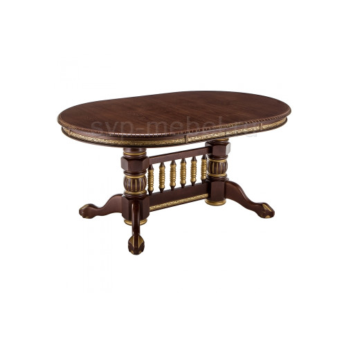 Стол деревянный Кантри орех с золотой патиной