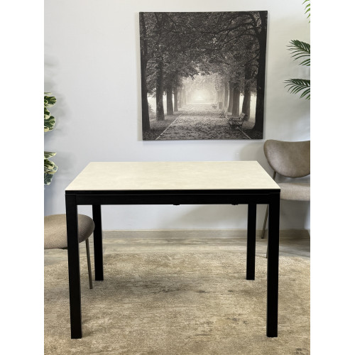 Стол обеденный LK1000 черный/керамика CARMEN LIGHT GRAY арт.170156