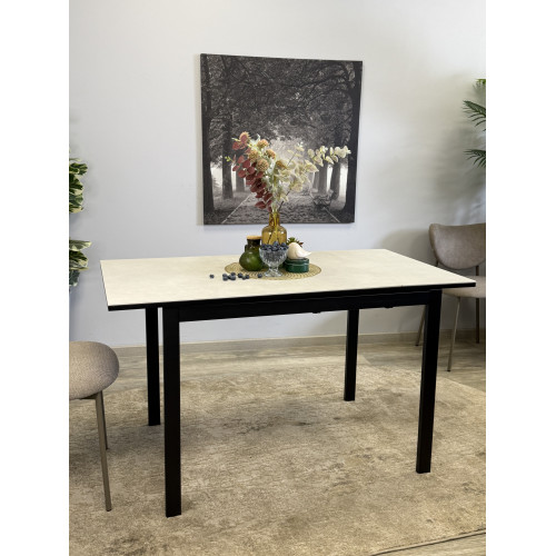 Стол обеденный LK1000 черный/керамика CARMEN LIGHT GRAY арт.170156