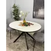 Стол обеденный DO1200, черный/керамика TOP ALPINE WHITE арт.170118