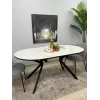 Стол обеденный DO1200, черный/керамика TOP ALPINE WHITE арт.170118