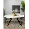 Стол обеденный DO1200, черный/керамика TOP ALPINE WHITE арт.170118