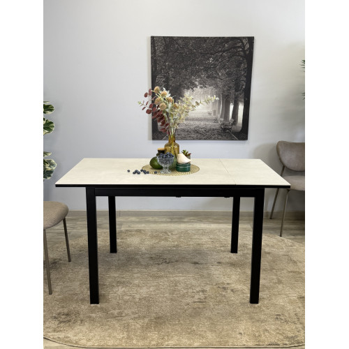Стол KENNER LK1000 черный/керамика CARMEN LIGHT GRAY арт.170156