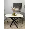 Стол обеденный R900, черный/керамика TOP ALPINE WHITE арт.170118