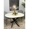 Стол обеденный R900, черный/керамика TOP ALPINE WHITE арт.170118