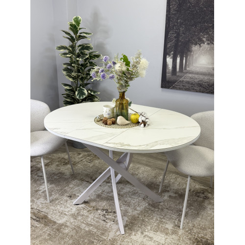 Стол обеденный R900, белый/керамика TOP ALPINE WHITE арт.170118