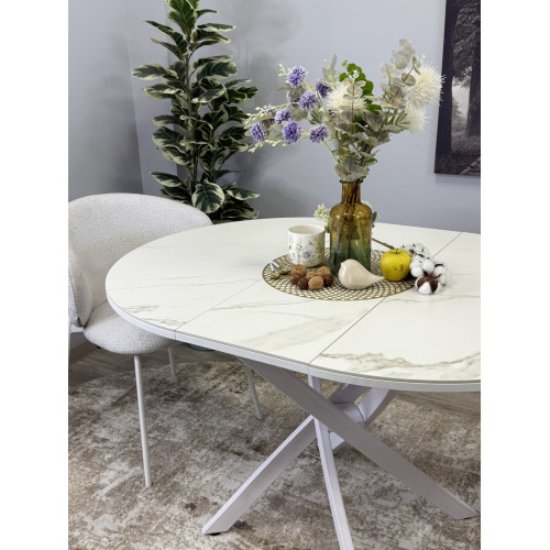 Стол обеденный R900, белый/керамика TOP ALPINE WHITE арт.170118