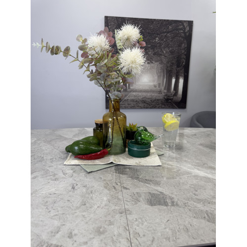 Стол обеденный BR1300, черный/керамика ITALIAN MIDDLE GRAY арт.170193