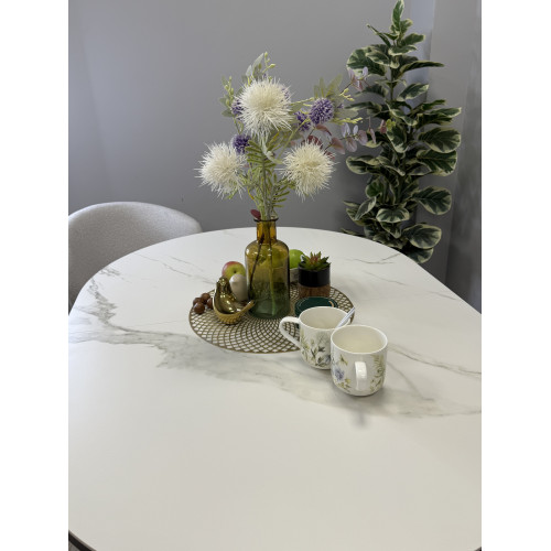 Стол обеденный DO1300, черный/керамика TOP ALPINE WHITE арт.170118