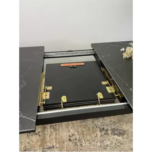 Стол KENNER KS1400 черный/керамика мрамор черный