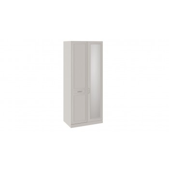 Шкаф для одежды с 1 глухой и 1 зеркальной дверью левый с опорой «Сабрина» - СМ-307.07.021-01L