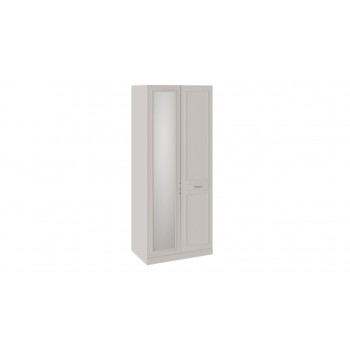 Шкаф для одежды с 1 глухой и 1 зеркальной дверью правый с опорой «Сабрина» - СМ-307.07.021-01R