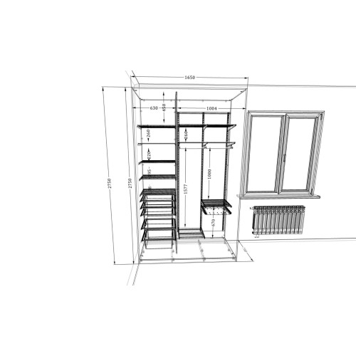 Корпусный шкаф-купе Белый альпийский
